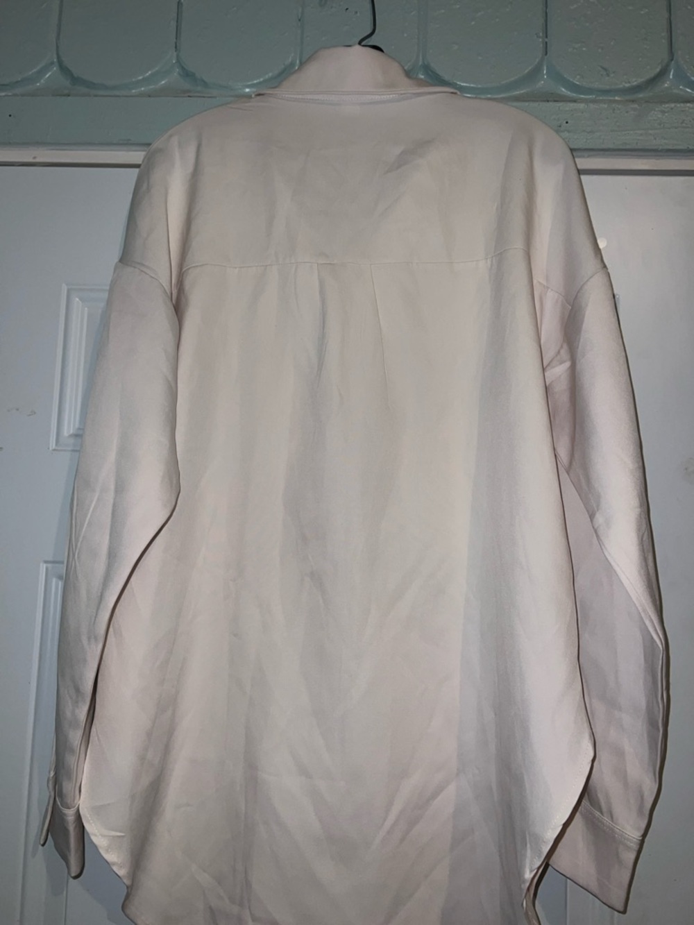 Oversized Cream Button-Down Shirt - Picture 9 of 11